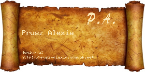 Prusz Alexia névjegykártya